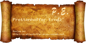 Prettenhoffer Ernő névjegykártya